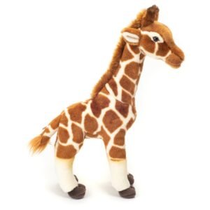 Staande giraf knuffel met natuurgetrouwe giraffeprint
