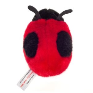 Knuffel lieveheersbeestje van zachte pluche in rood en zwart