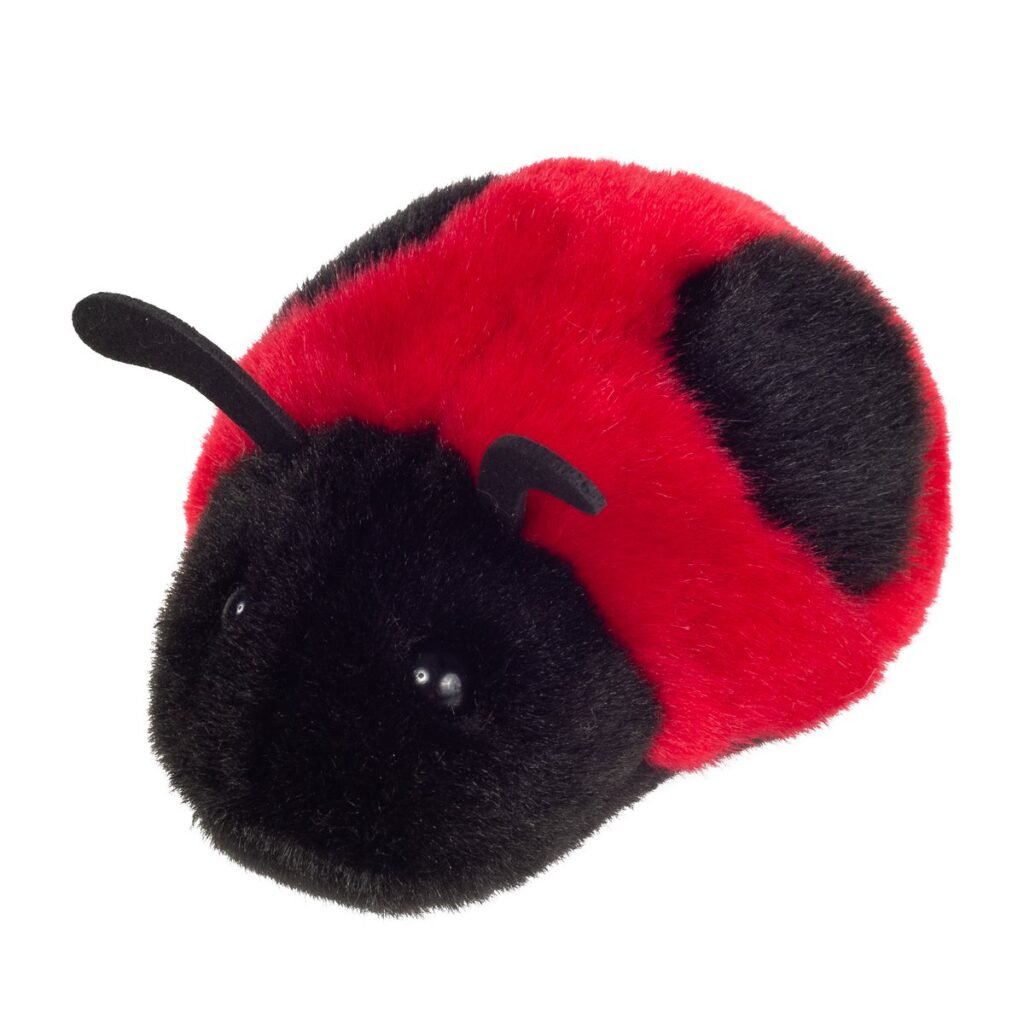 Zacht rood zwarte Knuffel Lieveheersbeestje van pluche 11cm