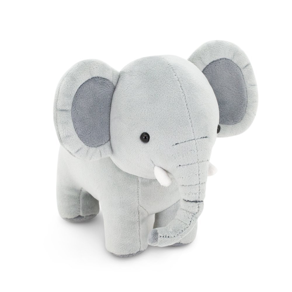 knuffel-olifant-vooraanzicht-schattig-grijs Vooraanzicht van schattige Orange Toys Safari Knuffel Olifant 20cm met grote oren en slurf