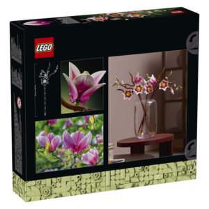 Achterzijde verpakking LEGO Botanicals Magnoliatakken bouwset