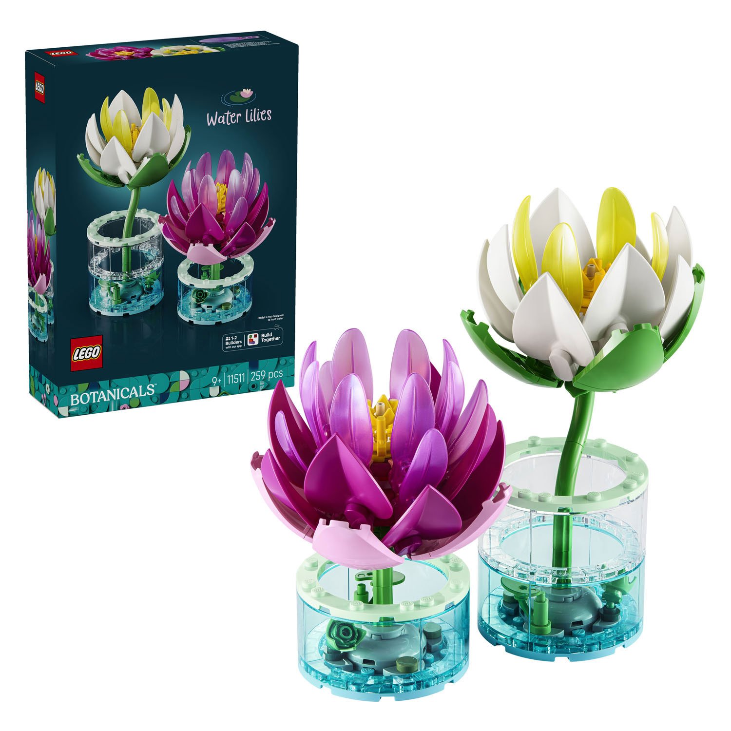 lego-botanicals-waterlelies-met-verpakking LEGO Botanicals 11511 Waterlelies bouwset met verpakking