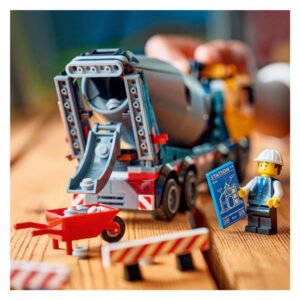LEGO City cementwagen met betonmolen en bouwvakker minifiguur