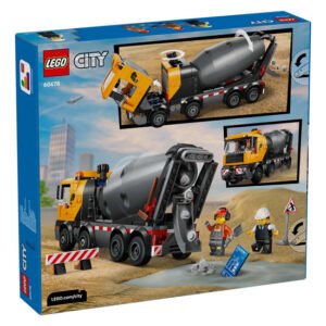 Achterzijde verpakking van LEGO City Cementwagen set 60478