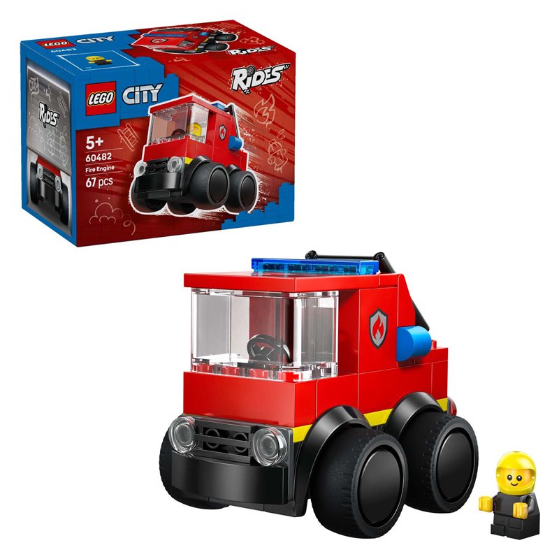 LEGO City 60482 brandweerwagen met minifiguur en verpakking