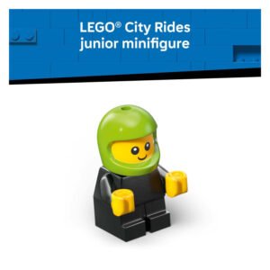 LEGO City junior minifiguur met groene racehelm