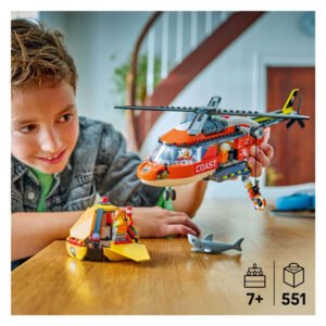 LEGO City kustwacht helikopter met reddingsboot en haai