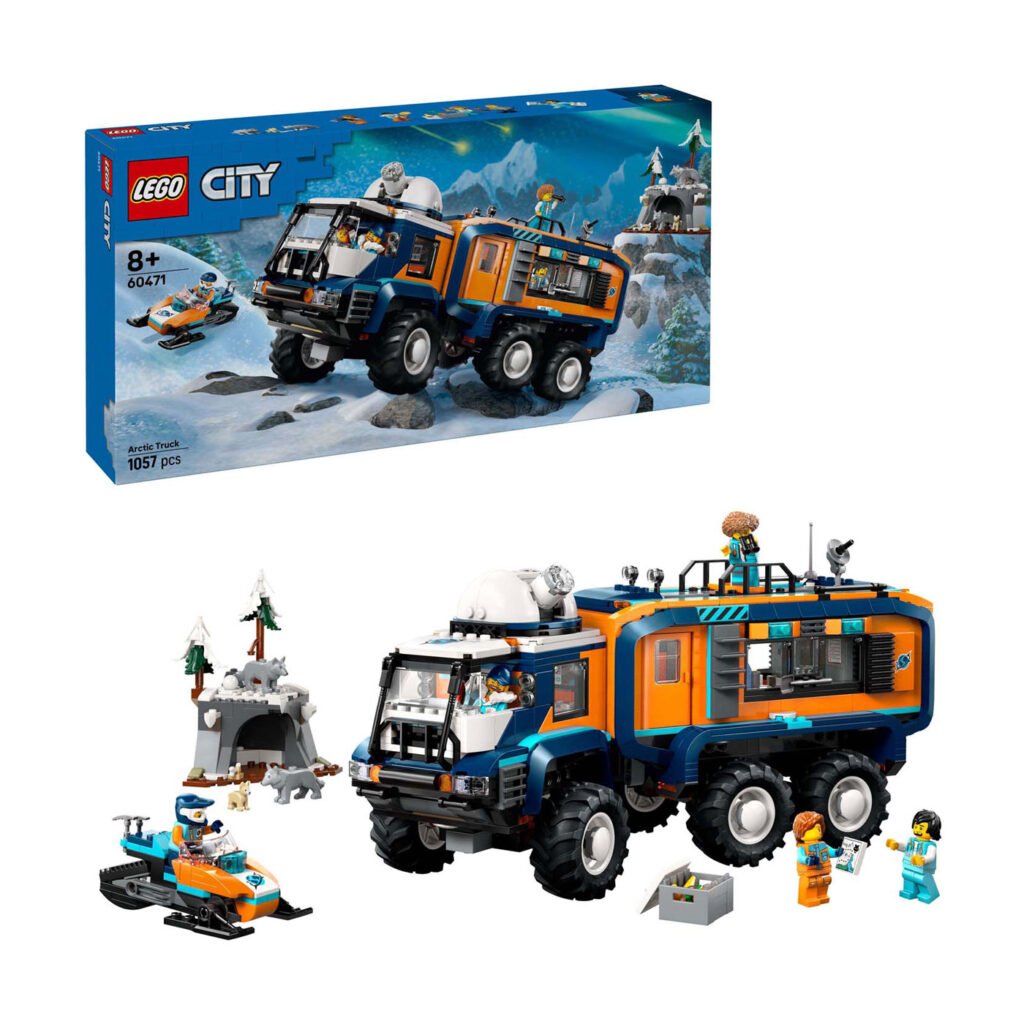 LEGO City 60471 laboratoriumtruck op de noordpool met minifiguren en poolwolven