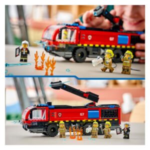LEGO City luchthaven brandweertruck met minifiguren en blusaccessoires