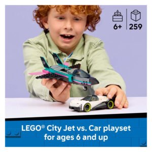 LEGO City Straalvliegtuig vs. sportauto speelset voor kinderen vanaf 6 jaar