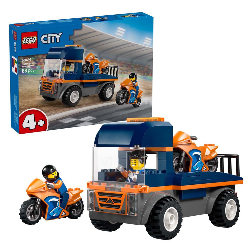 lego-city-transportwagen-motoren-set-met-doos LEGO City 60491 transportwagen voor motoren set met doos