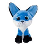 Schattige blauwe knuffel vos met grote ogen en zwarte pootjes Lumo Stars Huge - Fox Blueberry
