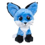 Schattige blauwe pluche vos met grote glanzende ogen en zachte vacht Lumo Stars Knuffel - Vos Blueberry