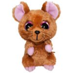 schattige knuffel muis met grote paarse ogen en roze oortjes Lumo Stars Knuffel - Muis Mus
