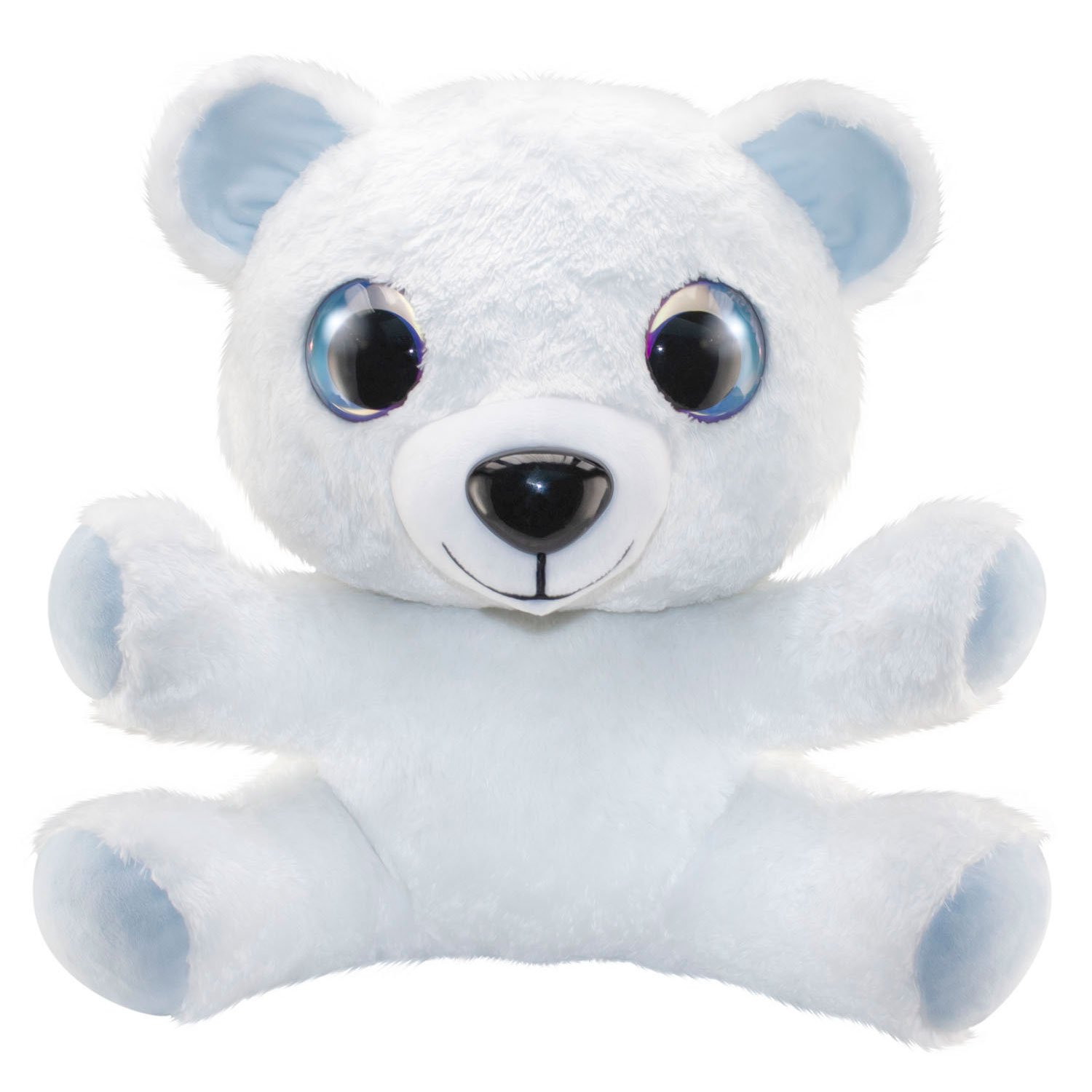 lumo-stars-witte-knuffelbeer-grote-glanzende-ogen-pluche Witte knuffelbeer met grote glanzende ogen en zachte pluche vacht Lumo Stars Huge - Polar Bear Nalle