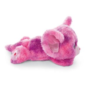 Roze paarse pluche muis knuffel met grote oren zijaanzicht