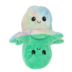 Omkeerbare knuffel octopus met pastel en groene kleuren, schattig gezicht