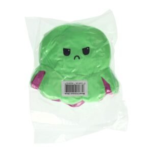 Omkeerbare groene en roze octopus knuffel in verpakking
