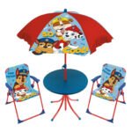 Paw Patrol kinder tuinset met tafel stoelen en parasol
