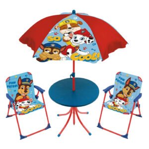 Paw Patrol kinder tuinset met tafel stoelen en parasol