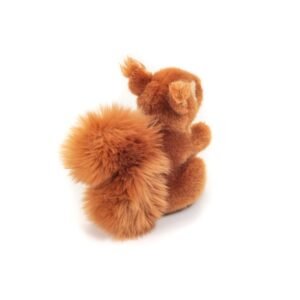 Pluche eekhoorn knuffel met grote zachte staart achteraanzicht