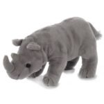 Pluche Knuffel Neushoorn. Een zachte grijze knuffel neushoorn van 28 cm voor kinderen