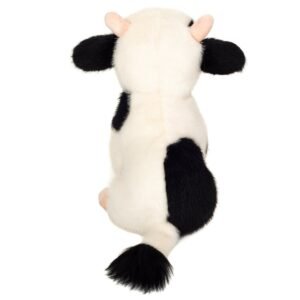 Pluche koe knuffel achterkant zwart wit