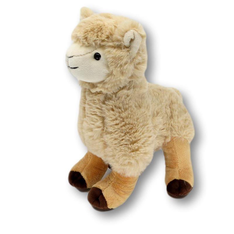 pluche-lama-knuffel-beige-vacht-zijaanzicht Zachte Knuffel Lama Tamia van pluche in zijaanzicht