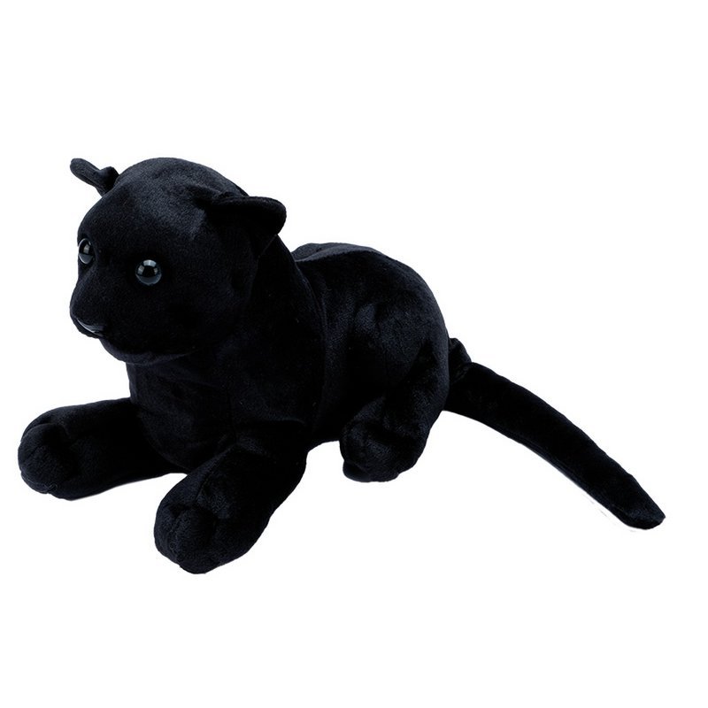 pluche-panter-35cm-zwart-euro-souvenirs-kinderknuffel Pluche Zwarte Panter kinderknuffel van 35 cm van Euro Souvenirs