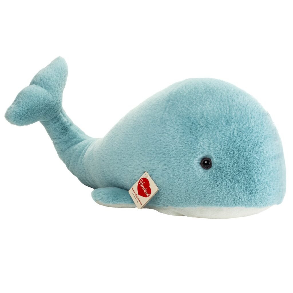 Zachte lichtblauwe Knuffel Walvis Wanda met vriendelijk ontwerp