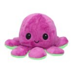 Roze omkeerbare octopus knuffel met vrolijke glimlach Mood Octopus - 20cm