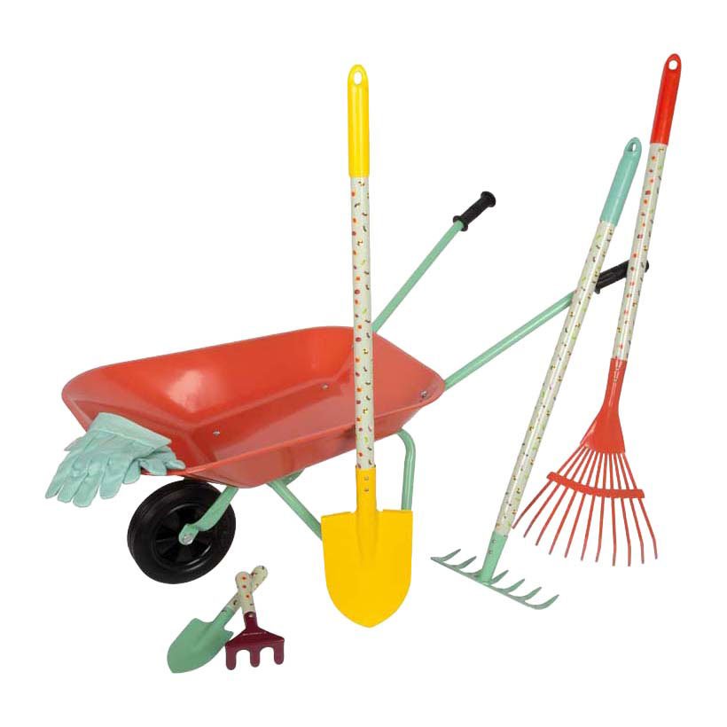 Complete kinder tuinset met kruiwagen en tuingereedschap Small Foot Kruiwagen met Tuingereedschap