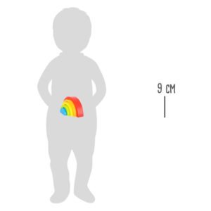 Houten regenboog stapeltoren 9 cm formaat
