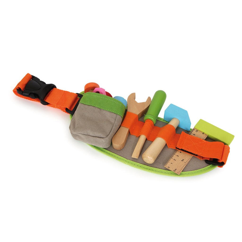 Houten speelgoed gereedschapsriem met hamer, schroevendraaier en accessoires voor kinderen Small Foot Houten Gereedschapsriem