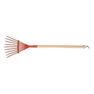 Kinder bladhark met houten steel voor bladeren en tuinafval