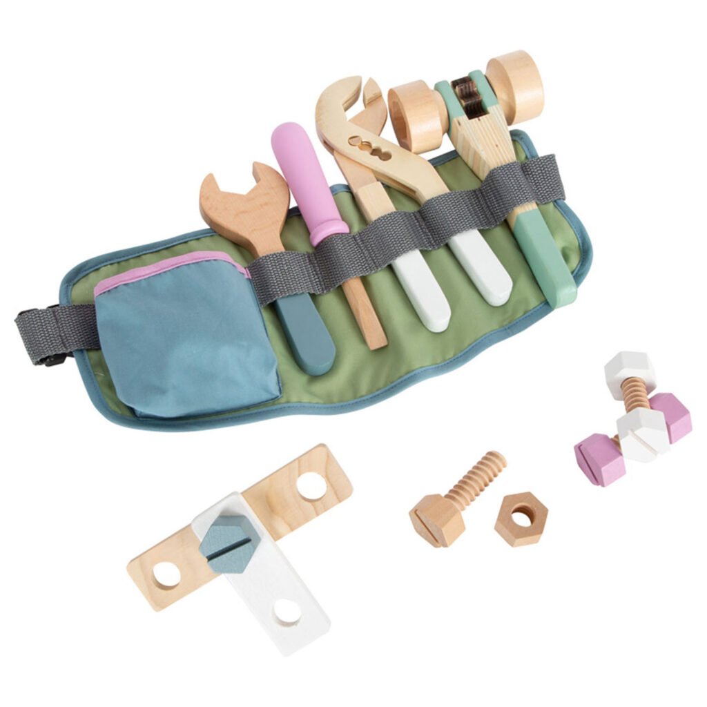 Kinder gereedschapsriem gevuld met houten gereedschap Small Foot - Gereedschapsriem met Houten Gereedschap