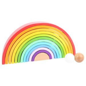 Houten regenboog speelgoed set in verpakking met Small Foot design Play & Learn