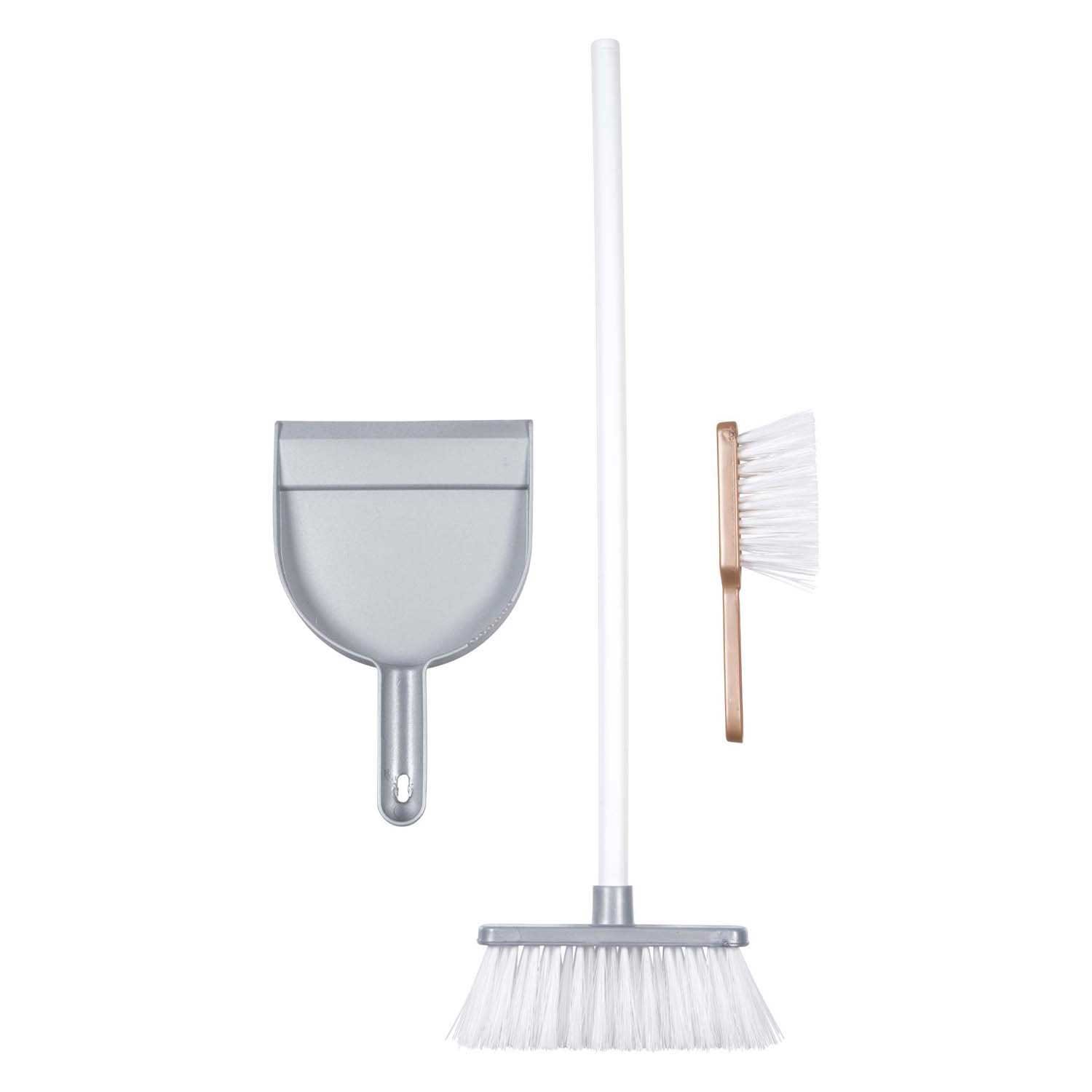 smoby-kinder-speelgoed-schoonmaakset-bezem-stoffer-blik-wit Kinder schoonmaakset speelgoed met bezem, stoffer en blik op witte achtergrond Smoby Schoonmaakset