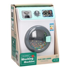 Speelgoed wasmachine in verpakking voor rollenspel en huishoudelijk speelplezier