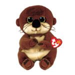 Bruine pluche otter knuffel met grote glinsterende ogen Ty Beanie Babies Bellies Mitch Otter