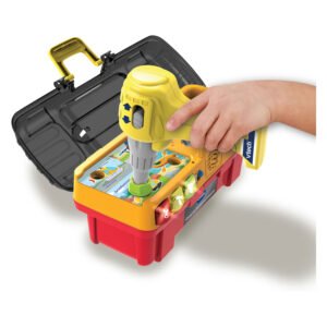 VTech Kluspret Gereedschapsset met speelgoedboormachine in gebruik