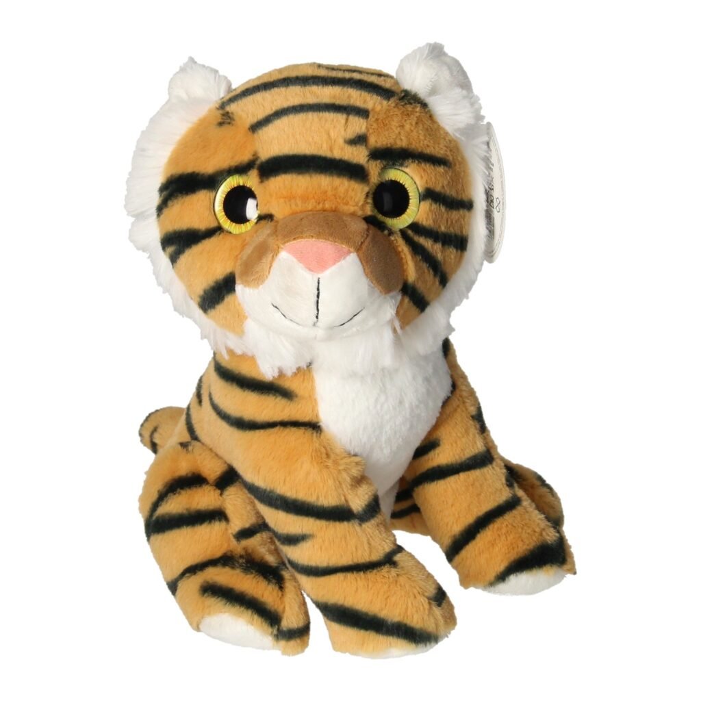 Zachte tijger knuffel met grote ogen en gestreepte vacht Knuffeldier Pluche - Tijger