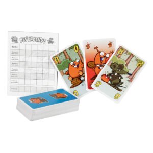 Beverbende bordspel met speelkaarten, scoreblok en kaartspel