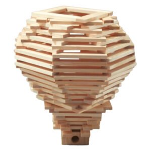 BBlocks toren gebouwd met houten bouwplanken