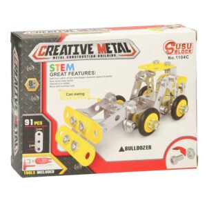 Creative Metal STEM bulldozer bouwpakket met 91 onderdelen