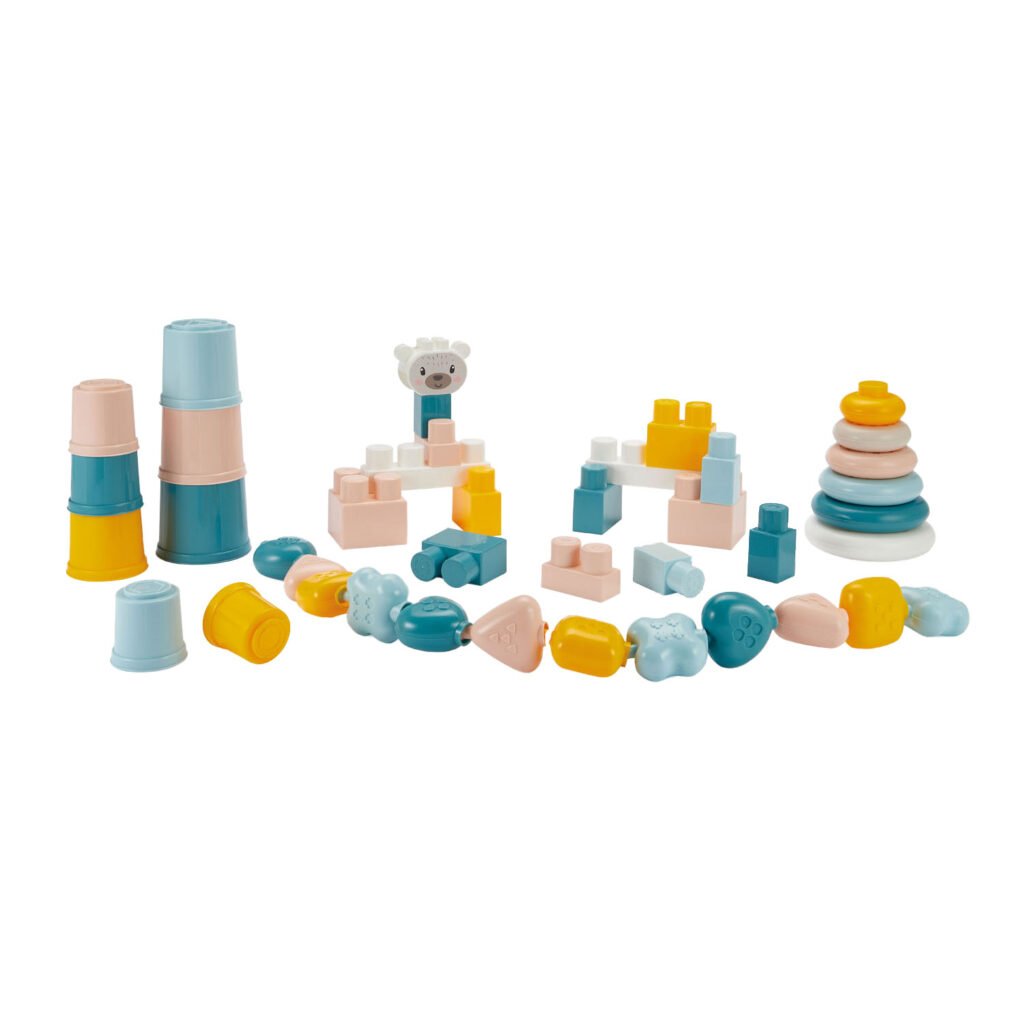 Speelgoed opbergbox met 4-in-1 bouwblokken set voor peuters van Ecoiffier Abrick Ecoiffier bb Abrick Babyspeelgoed 4in1 Speelset in Opbergbox