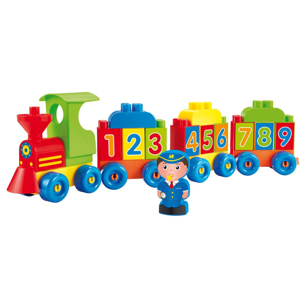 Kleurrijke speelgoedtrein met cijfers voor peuters en leren tellen Ecoiffier Abrick Locomotief Letters en Cijfers