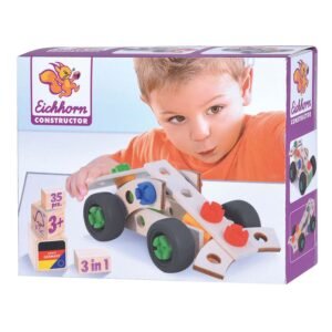 Verpakking van Eichhorn Constructor 3-in-1 houten bouwpakket raceauto 35-delig
