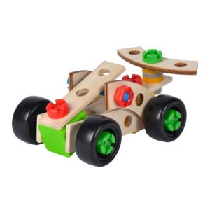 Houten Formule 1 auto van Eichhorn Constructor bouwpakket met achterspoiler