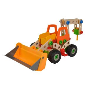 Eichhorn Constructor houten graafmachine met laadbak en achterkraan